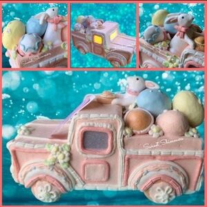 Light Up Pastel Bunny Rabbit Easter Eggs Clay Dough Gingerbread Farmhouse Truck